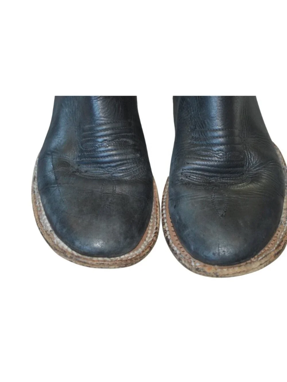 Anderson Bean Black Leather Western Ankle Boots Estimated Size Women's 6 - 6.5